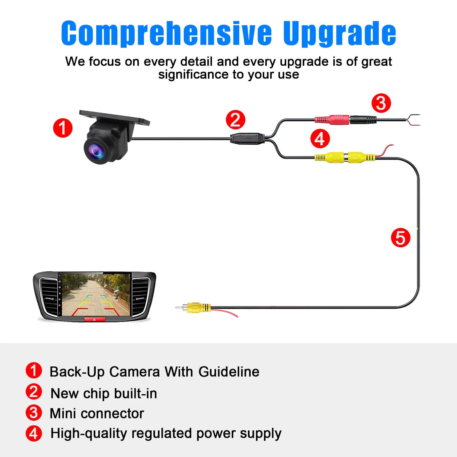180º Car Rear View Backup Camera Reverse Parking CMOS Night Vision Waterproof