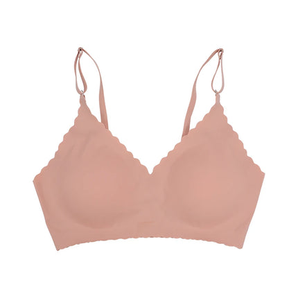 Hot Sale 9 Colors Comfy Bra WireFree Padded Wavy Edge Korea Laser Cutting Invisible Yoga Wear Ladies Bra Seamless Women Bra