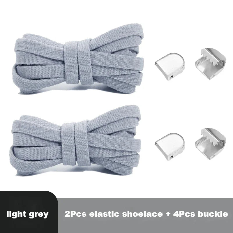 Flat Elastic Shoe Laces Sneakers No Tie Shoelaces for Shoes Tennis Quick Shoelace Clips Without Ties Shoe Accessories Kids Adult