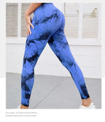 Women Seamless Tie Dye Yoga Leggings High Waist Fitness Sexy Fashion Leggings Exercise Running Lifting Buttocks Cycling Leggings