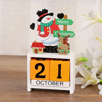 Desktop Christmas Tree Santa DIY Decoration Wooden Christmas Calendar Christmas Decoration 2024 New Year Party Gift