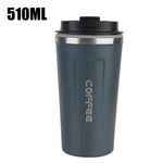 Thermo Cafe Coffee Mug Car Thermos Mug 380/510ML Leak_Proof Travel Thermo Cup for Tea Water Coffee Double Stainless Steel