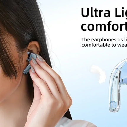 Wireless earphone Bluetooth earbuds Transparent Digital Display TWS Mecha Style For Acefast T8 Sports Headphones