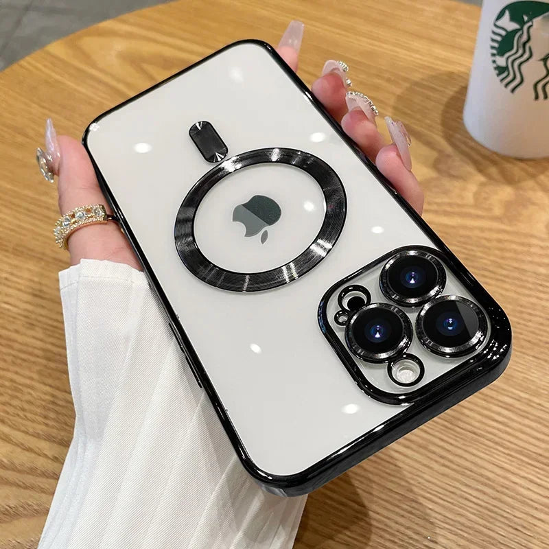 Magnetic Case For iPhone 17 16 15 14 13 12 11 Pro Max Plus Wireless Charge Cover With Lens Protector