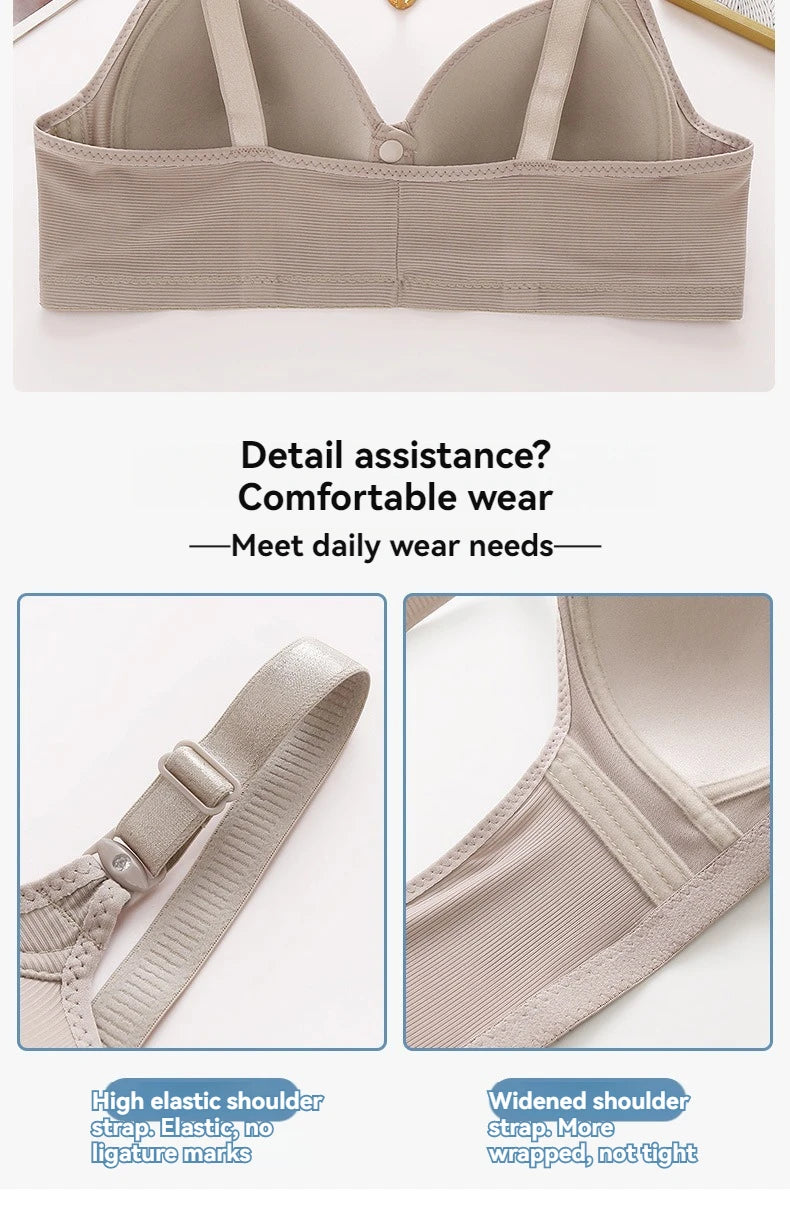 New Large Size Front Buckle Sexy Push up WOMEN'S Bra Adjustable Thin Cup Breathable Comfortable Middle-aged Mom Ladies Underwear