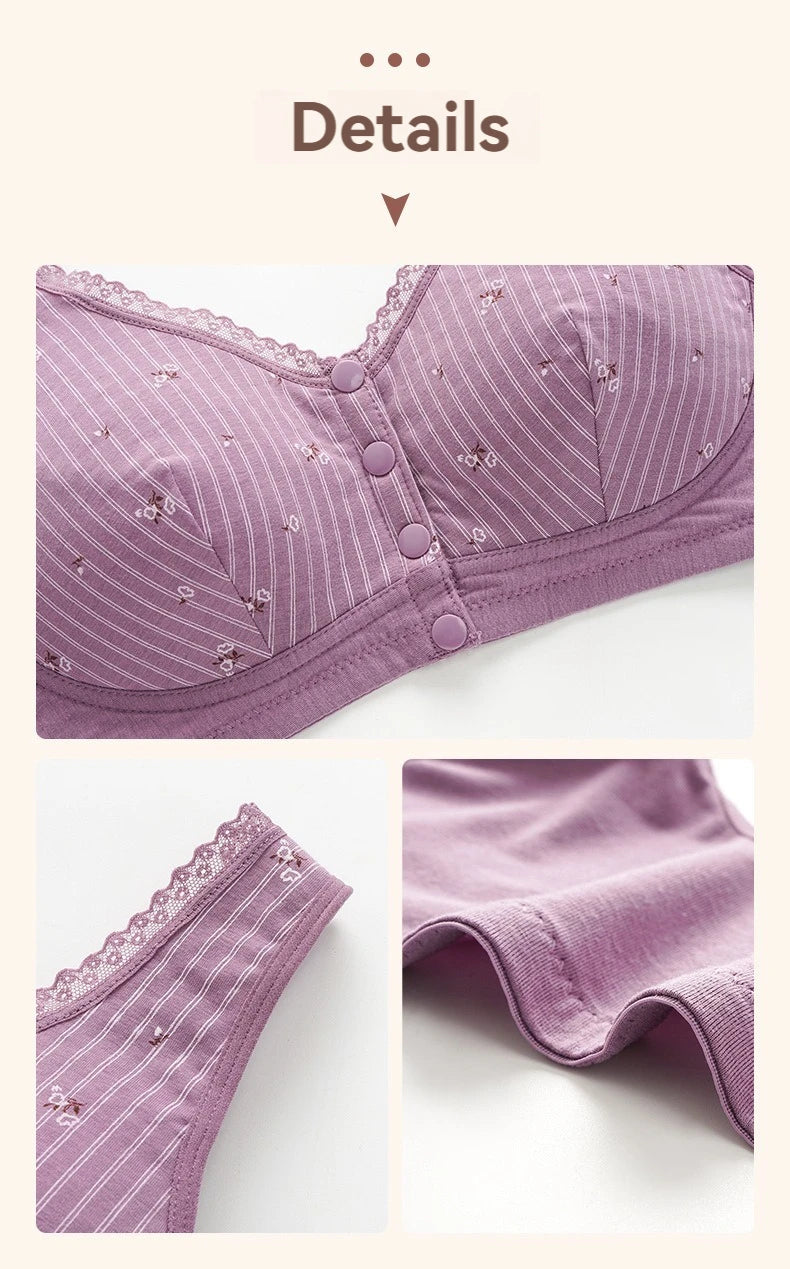 36-52 New Bras For Women Wire Free Underwear Push Up Front Closure Sexy Big Size Female's Clothing Lingerie Cotton Brassiere