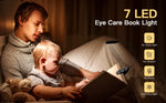 7 LED Book Light USB Rechargeable Reading Light 3-Level Warm Cool White Daylight Portable Flexible Easy Clip Night Reading Lamp
