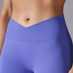 Crossover Waist Women Yoga Leggings Hips Lifting Gym Leggings Seamless Sport Pants High Waist Fitness Leggings Workout Running