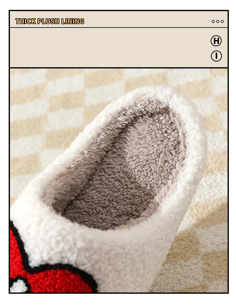Winter Home Warm Women Slippers House Girl Fur Cute Bad Bunny Love Cushion Slides Bedroom Ladies Cotton Female Plush Shoes