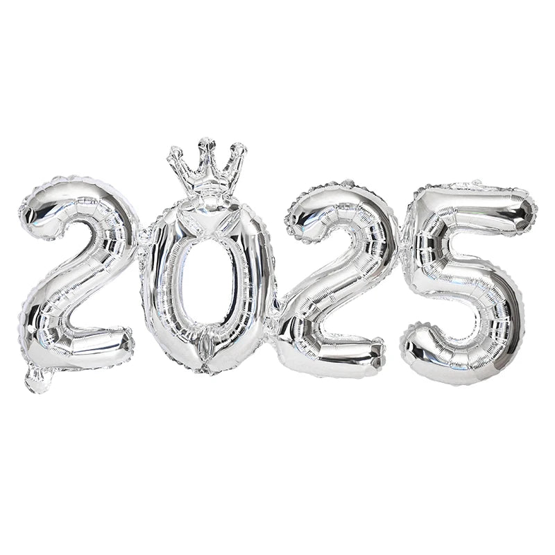 2025 Foil Number Balloons New Year Eve Party Photo Props Decoration Supplies 2024 Xmas Navidad Noel Christmas Home Decor