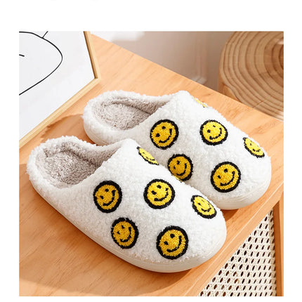 Little Cute Smile Face Slippers Houseshoes Women's House Smile Ladies Indoor Winter Fluffy Cozy Home Comfy Women Shoes
