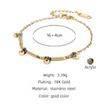 YACHAN 18K Gold PVD Plated Stainless Steel Chain Bracelets for Women Charm African Turquoise Natural Stone Trendy Jewelry Gift