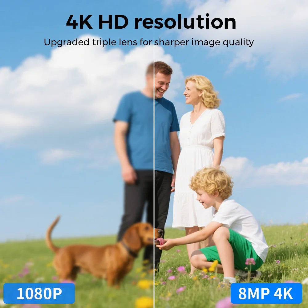 8MP WiFi Camera PTZ Dual Screens Auto Tracking Night Vision CCTV Surveillance Camera Outdoor 4MP Security IP Camera icsee