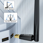 150M Bluetooth 5.4 Adapter USB Bluetooth Dongle Driver Free for Windows 11/10/8.1 Mouse Keyboard Audio Receiver Transmitter