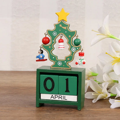 Desktop Christmas Tree Santa DIY Decoration Wooden Christmas Calendar Christmas Decoration 2024 New Year Party Gift