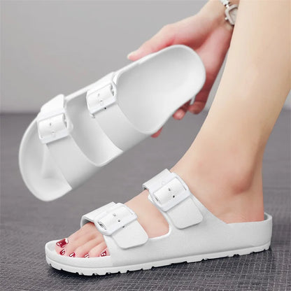 Summer Adjustable Soft Slides Slippers For Men Flat EVA Slippers Lightweight Anti Slip Slippers Size 35-47 48 49  Dropshipping