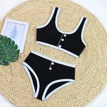 Woman Swimwear 2024 High Waist Bikinis Shorts Women's Swimsuit Luxury Ribbed Two-piece Bathing Suits Summer Bikini Set Swim Suit