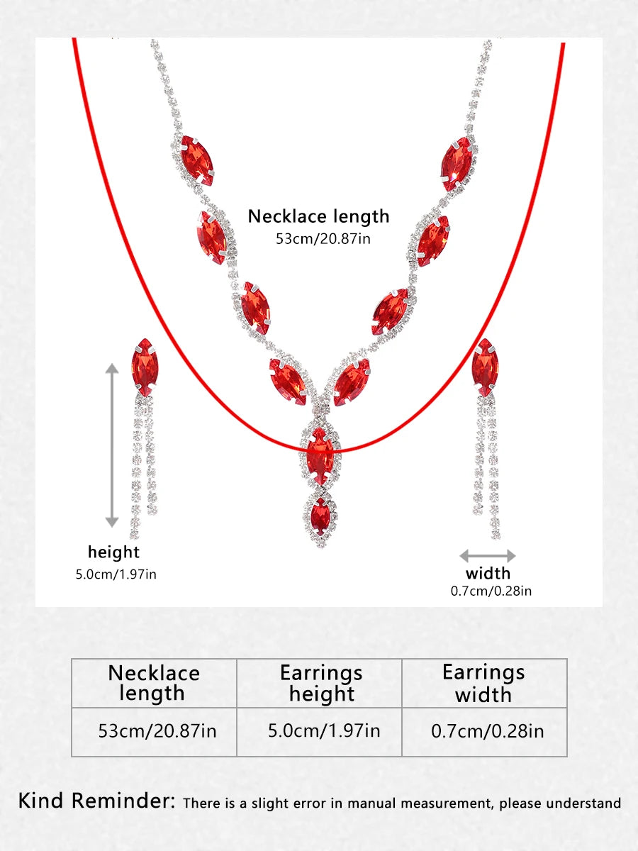 Itacazzo Fashion Bridal Jewelry Set, Fashionable Necklace/Earrings Suitable for Women's Wedding and Party Occasions
