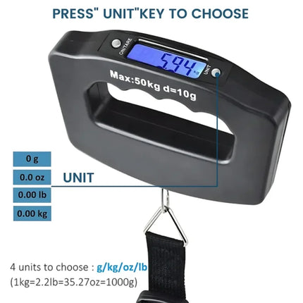 50kg/10g Digital Luggage Scale Electronic Portable Suitcase Travel Weighs With Backlight Electronic Travel Hanging Scales