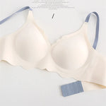 Sexy Seamless Bras For Women Wire Free Push Up Brassiere V Neck Bralette Women's Glossy Soft Underwear Female Lingerie Intimates