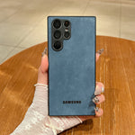 Full Lens Protector Case Samsung Galaxy S25 S24 S23 FE S22 S21 Ultra Plus Sheepskin Leather Back Cover Soft Lambskin Shockproof