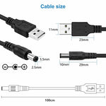 12 in 1 USB 5V to DC Power Cable Universal USB to DC Jack Charging Cable Power Cord Plug Connector Adapter 5.5 x 2.5mm Plug