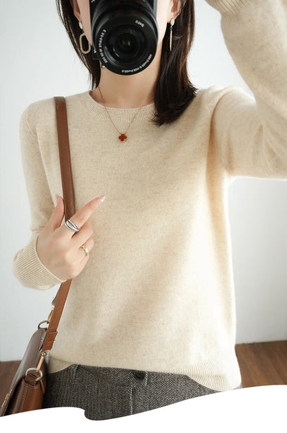 Autumn And Winter Thin Sweater Women's Round Neck Pullover Casual Knitted Top Women's Short Underlay Fashion 18 Colors