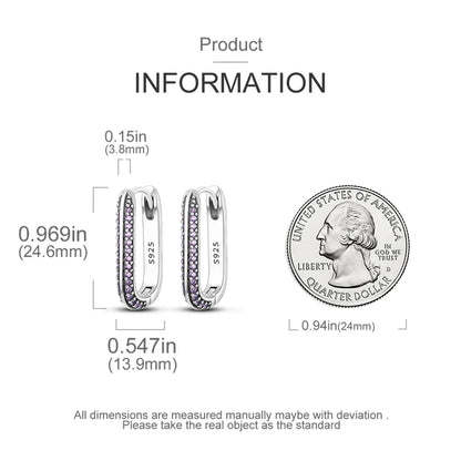 Genuine 925 Sterling Silver Love Feather Earrings Fit Original Charms Hoop  For Women girls Stud Earring Fine Jewelry Gifts
