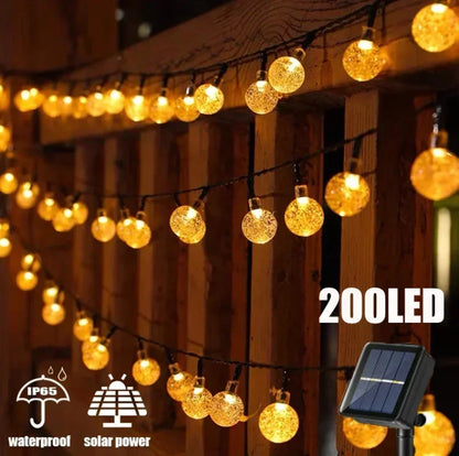 100 LED Solar Light Outdoor IP65 Waterproof String Fairy Lamps Solar Garden Garlands Christmas Decoration 12M