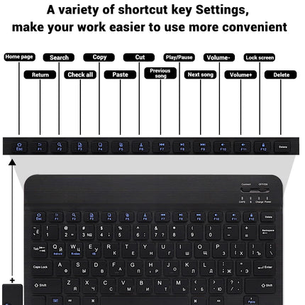 Bluetooth Wireless Keyboard Mouse For IOS Android Windows Tablet For iPad Air Mini Pro Spanish Korean Portugal Russian Keyboard