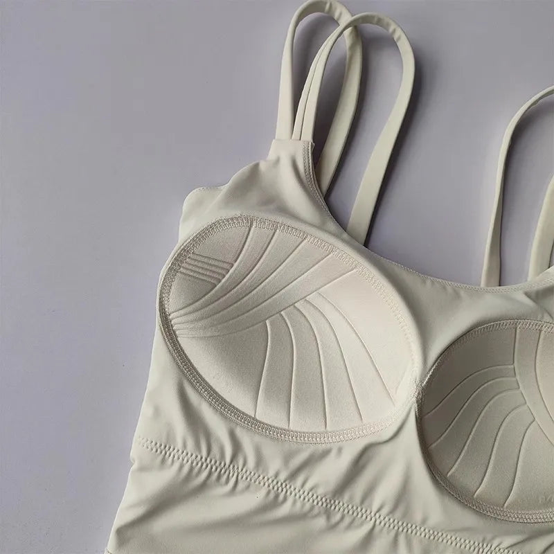 Women's Sports Bras Fitness Top, Sexy Lingerie, Push Up Fixed Pad, Yoga Bra, Back knotted Underwear, Running Vest, Gym Tops