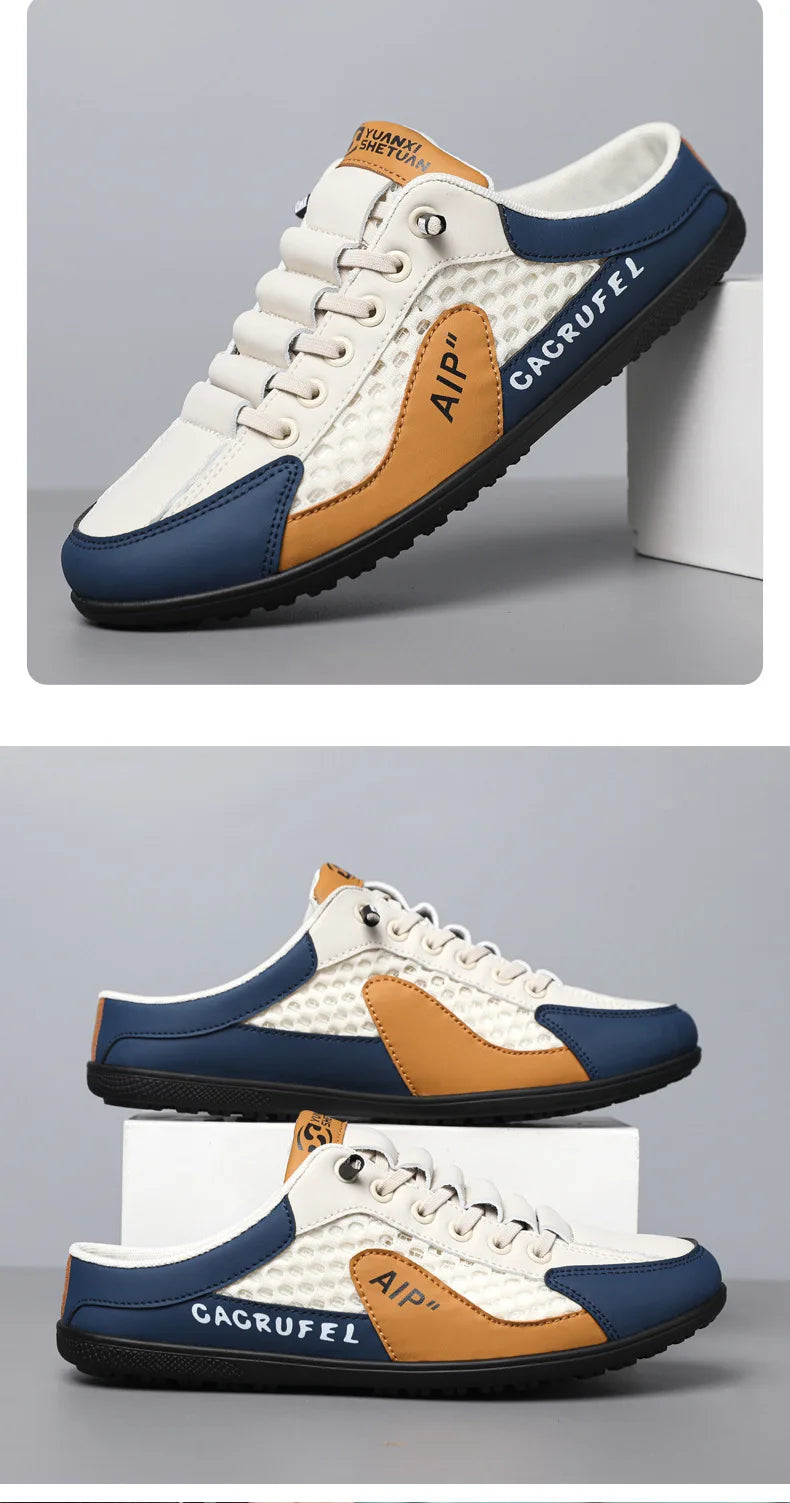 Men's Fashion Soft-soled Half Slippers Summer Men Trendy Bottom Casual Shoes Soft Sole Support Shoes Sneakers Zapatos De Hombre