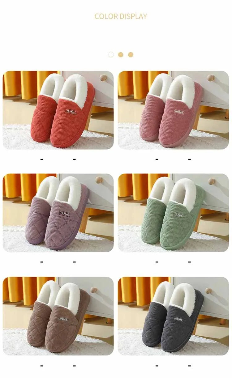 Eyriphy Winter Warm Plush Slippers Women Comfort Warm Cotton Shoes Soft Sole Indoor Outdoor Bedroom Slides Female Lovely Slipper
