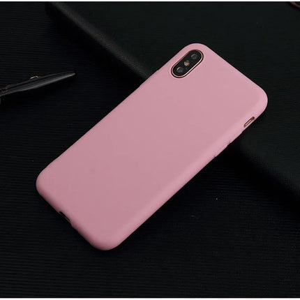 Candy Color Cover Case For iphone X XR XS XS Max Simple Solid Color Ultrathin Soft TPU case