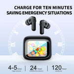 New Full Touch Screen Headphones ANC Bluetooth 5.4 Noise Cancelling Earphones HiFi Stereo Wireless In-Ear ENC Earbuds With Mic