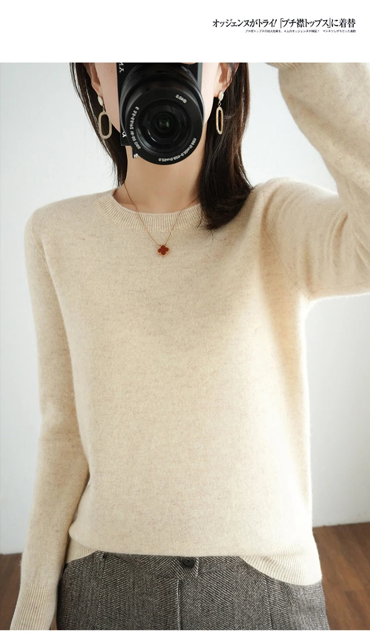 Autumn And Winter Thin Sweater Women's Round Neck Pullover Casual Knitted Top Women's Short Underlay Fashion 18 Colors