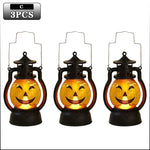 Halloween Pumpkin Ghost Face Lamp Portable Skull Decoration Light for Bar Party Table Atmosphere Prop Halloween Decor Use