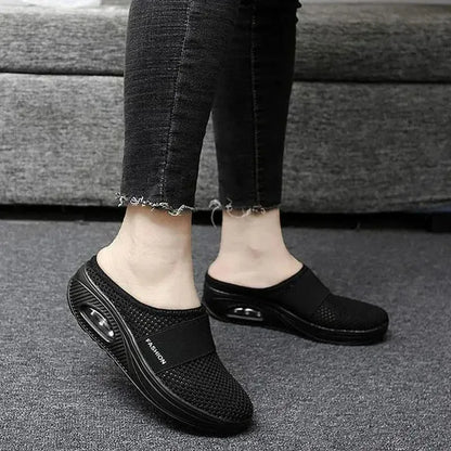 Women Wedge Breathable Slippers 2024 Summer Anti-slip Premium Sandals Vintage Casual Female Platform Shoes Plus Size Slides