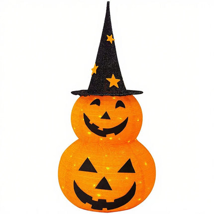 Collapsible Folding Halloween Pumpkin Lantern LED Light Easy Installation Pull Up With Decorations Quickly Installed