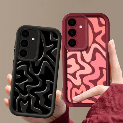 Striped Pattern Phone Case For Samsung Galaxy A17 A56 A16 A36 A55 A54 A15 A25 A35 5G S25 Edge S24 S23 S22 Ultra S24 FE TPU Cover