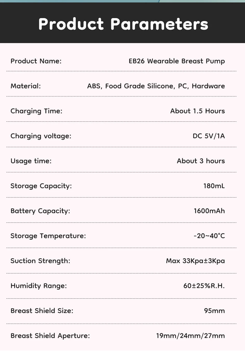 MAMIJOY Wearable Electric Breast Pumps 4 Modes 12 Levels Portable Hands Free Breast Pump Silent Comfort With 19/24mm Flange EB26
