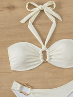 "2025 Sexy Bandeau Push-Up Bikini Set - Brazilian Thong Swimwear for Women"