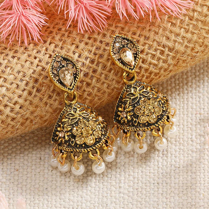 2023 Hot selling European and American retro Bohemian personality exaggerated fashion trend set with colorful gemstone earrings