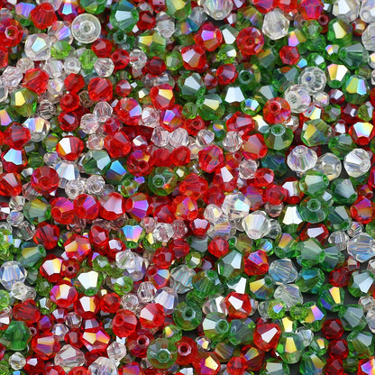 Loose Acrylic Pointed Christmas Beads Mixed AB Colors Spacers For Jewelry Making DIY Decoration Bracelets Accessories 3/4/6MM