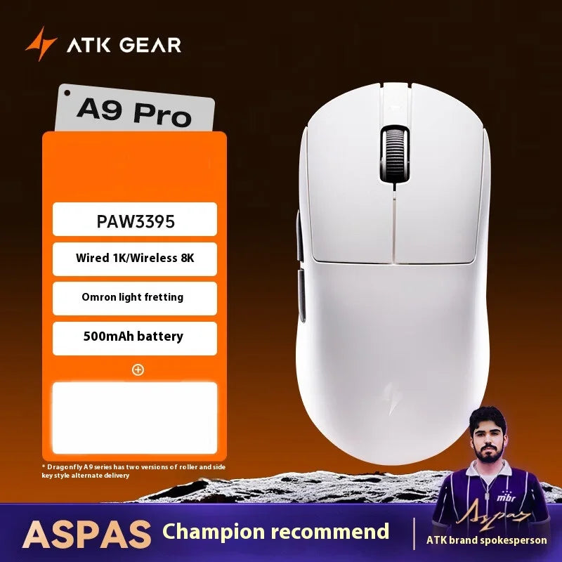 ATK A9 Ultra Wireless Gaming Mouse A9/A9 SE/A9 Plus/A9 Pro Tri-Mode 8K 53g Lightweight E-sports Gaming Mouse PC Custom Accessory