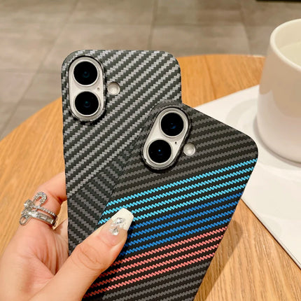 New Magsafe Magnetic Color Collision Carbon Fiber Phone Case For iPhone 16 Pro Max 14 11 12 13 15 Pro Max Shockproof Back Cover