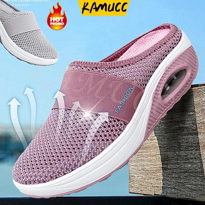 Women Wedge Breathable Slippers 2024 Summer Anti-slip Premium Sandals Vintage Casual Female Platform Shoes Plus Size Slides