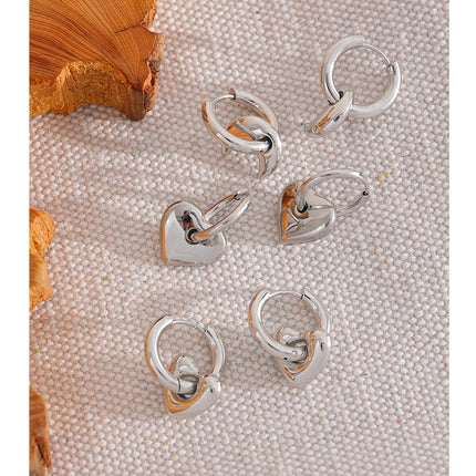 Yhpup Star Moon Heart Pendant Drop Hoop Huggie Earrings 18k Gold Plated Trendy Waterproof Stainless Steel Fashion Charm Jewelry