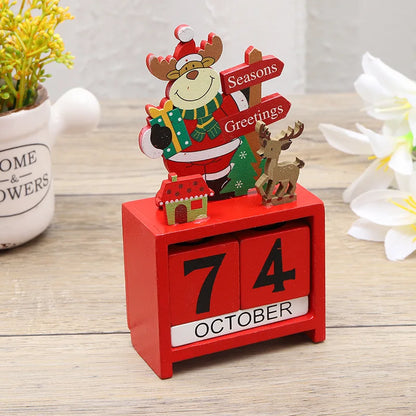 Desktop Christmas Tree Santa DIY Decoration Wooden Christmas Calendar Christmas Decoration 2024 New Year Party Gift