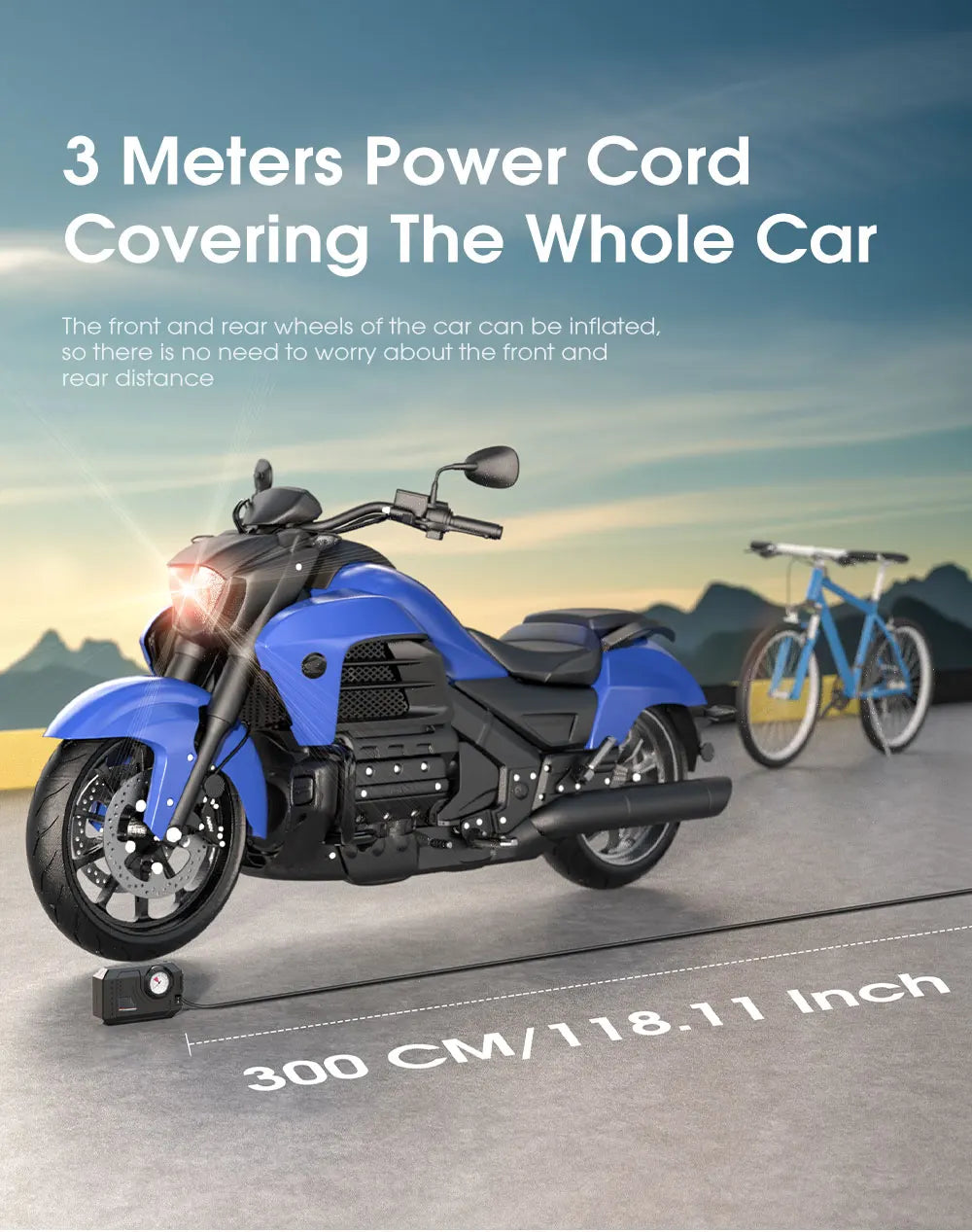 CARSUN Mini Air Pump Tire Inflator Car Electric Mini 20L/Min Portable Air Compressor For Car Motorcycles Bicycle Inflatable